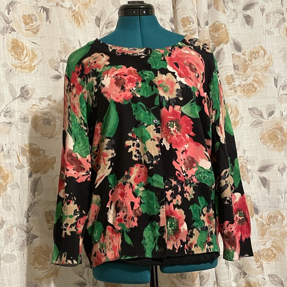 Talbots floral sweater